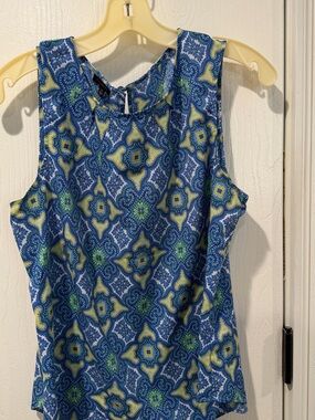 Talbots Blue Paisley Print Sleeveless Top